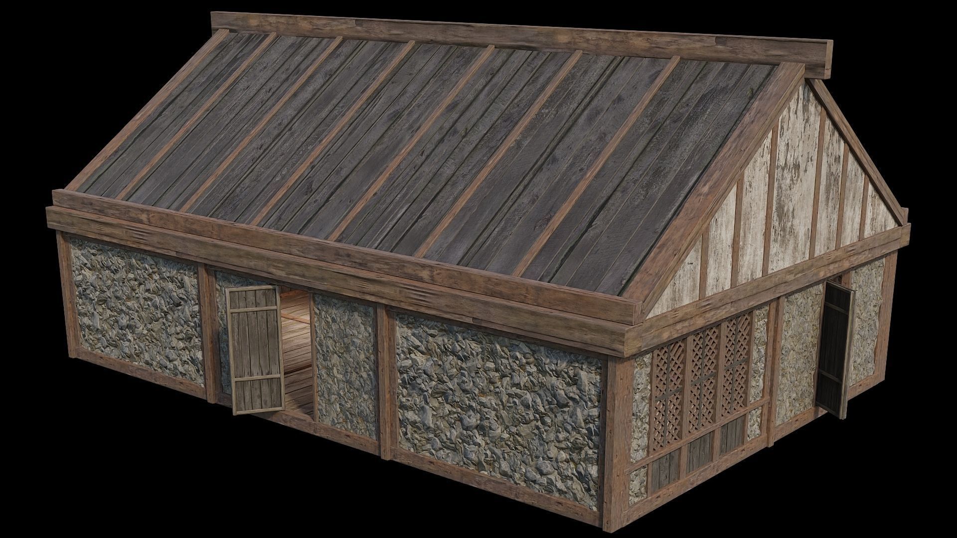 Medieval Houses 38- 4K Textures Game Ready Low-poly 3D model_10