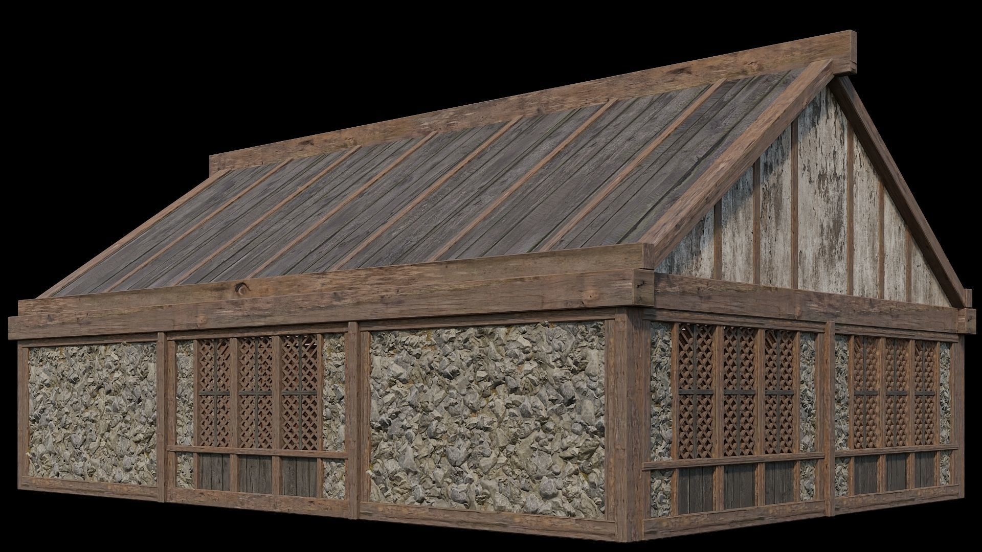 Medieval Houses 38- 4K Textures Game Ready Low-poly 3D model_2