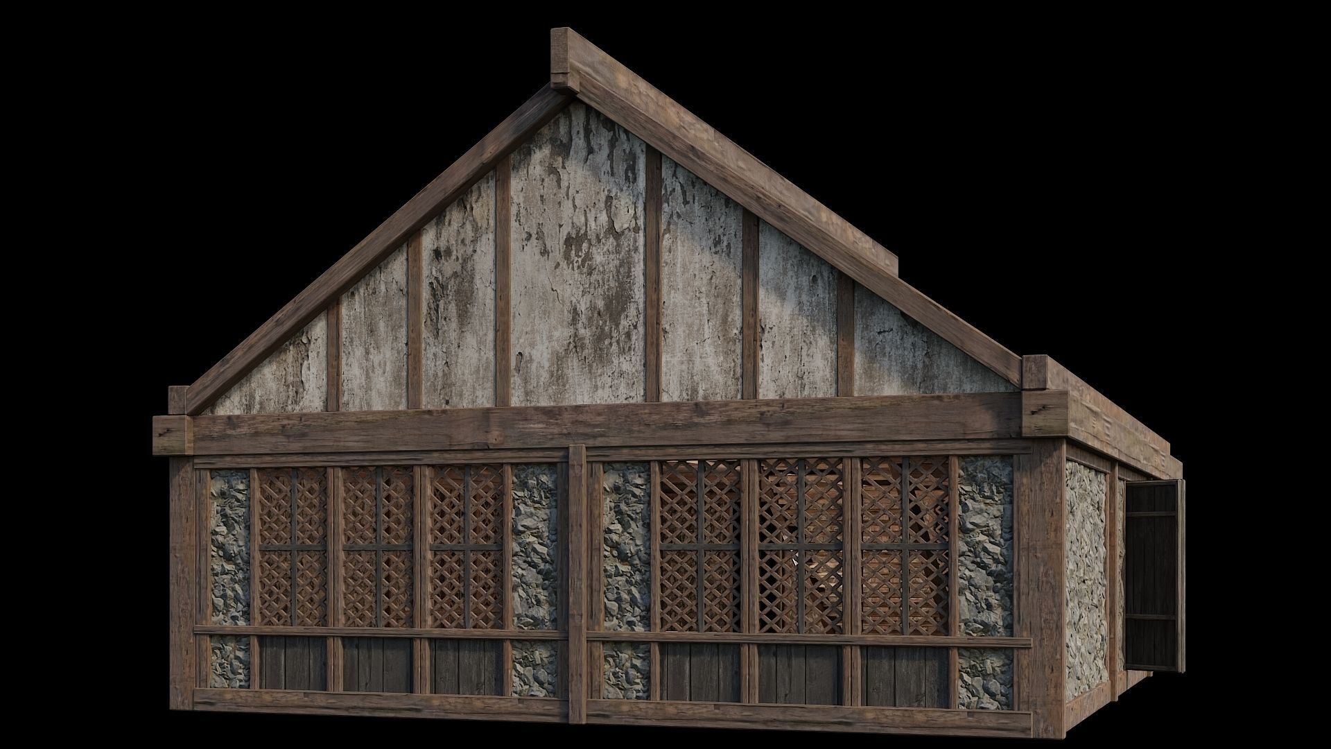 Medieval Houses 38- 4K Textures Game Ready Low-poly 3D model_8