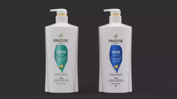 Pantene pavelle shampoo mockup 3D model