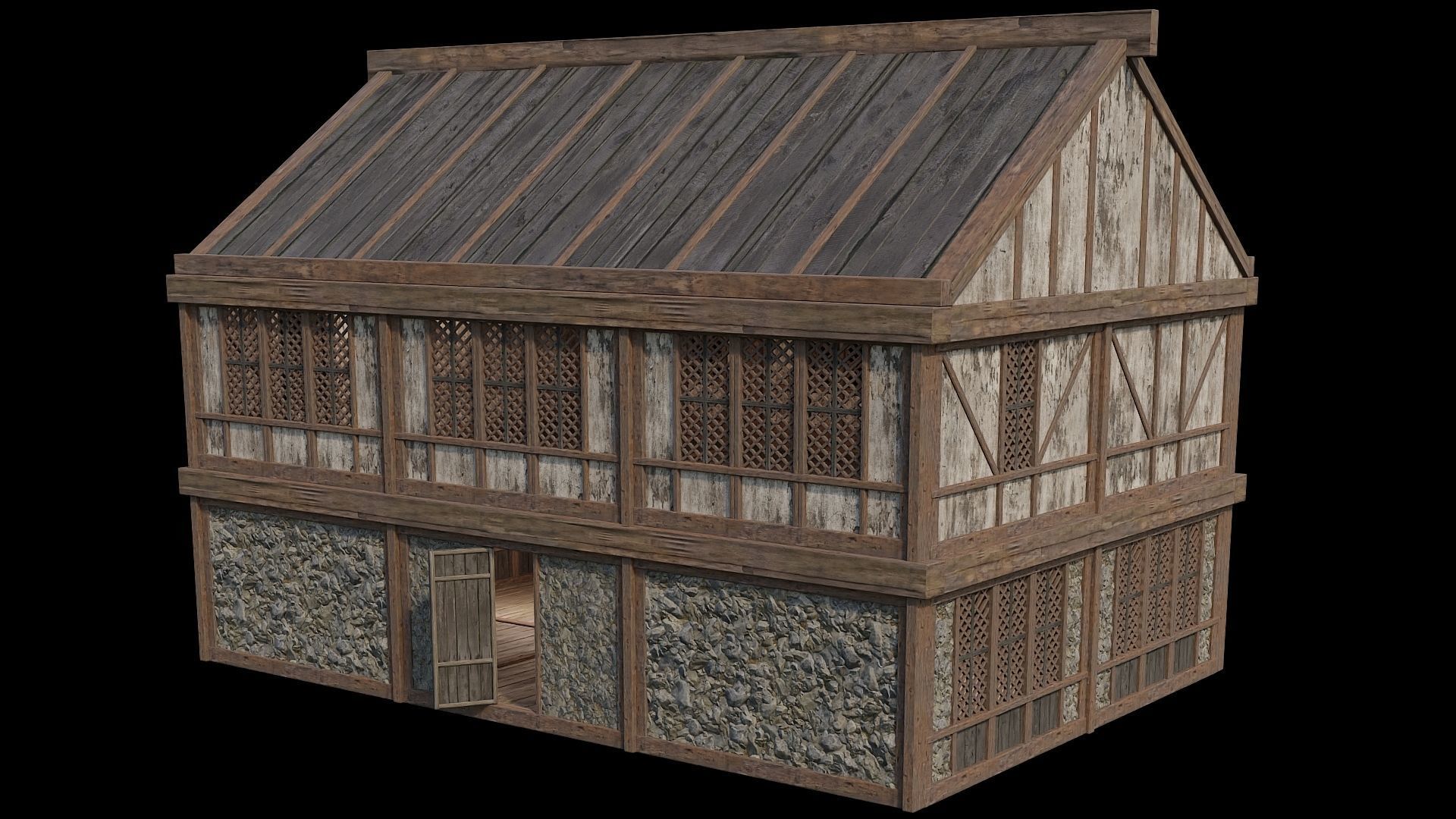 Medieval Houses 39- 4K Textures Game Ready Low-poly 3D model_13
