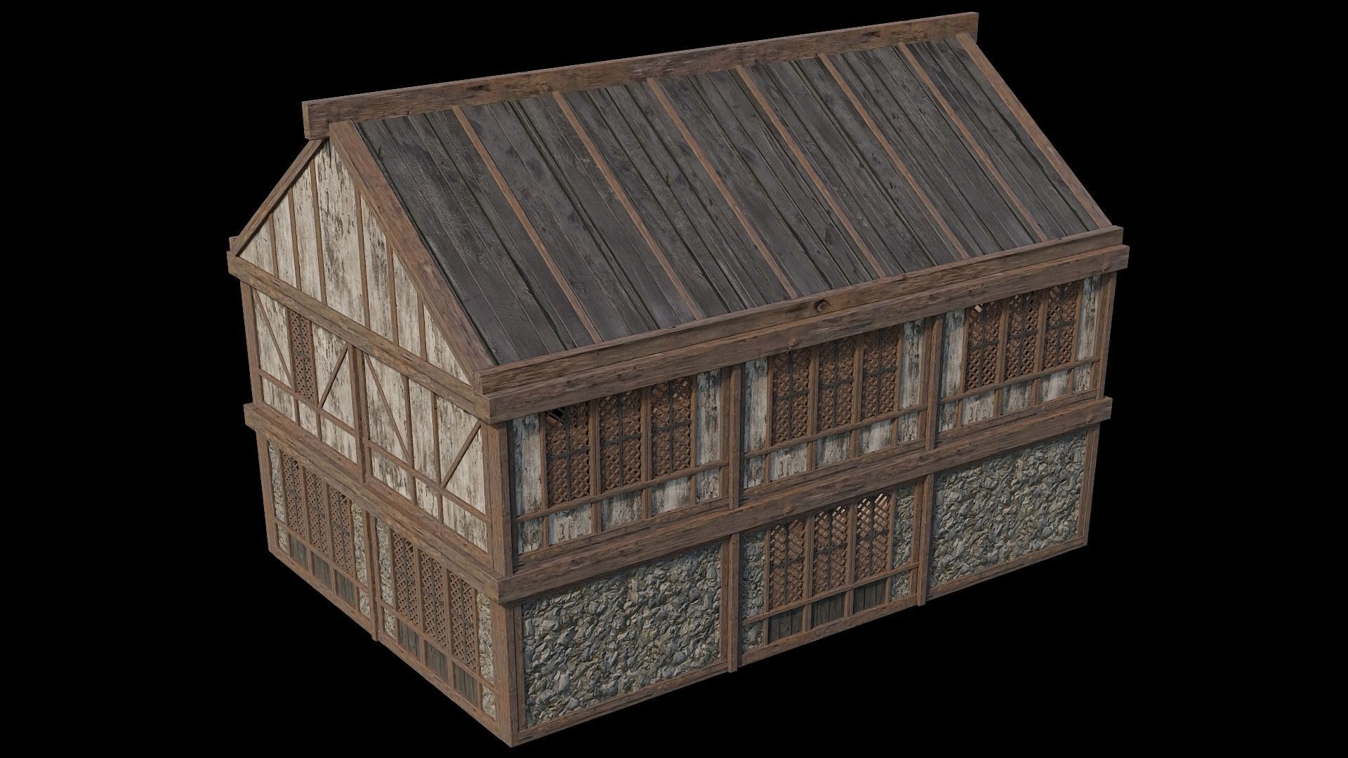 Medieval Houses 39- 4K Textures Game Ready Low-poly 3D model_12