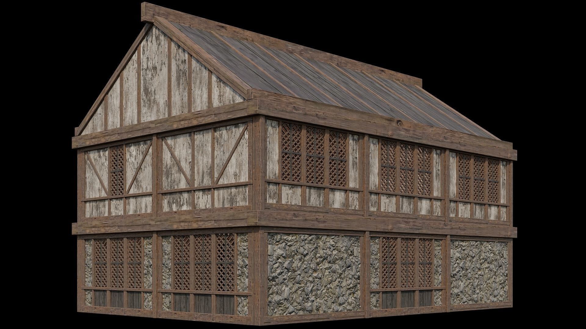 Medieval Houses 39- 4K Textures Game Ready Low-poly 3D model_6