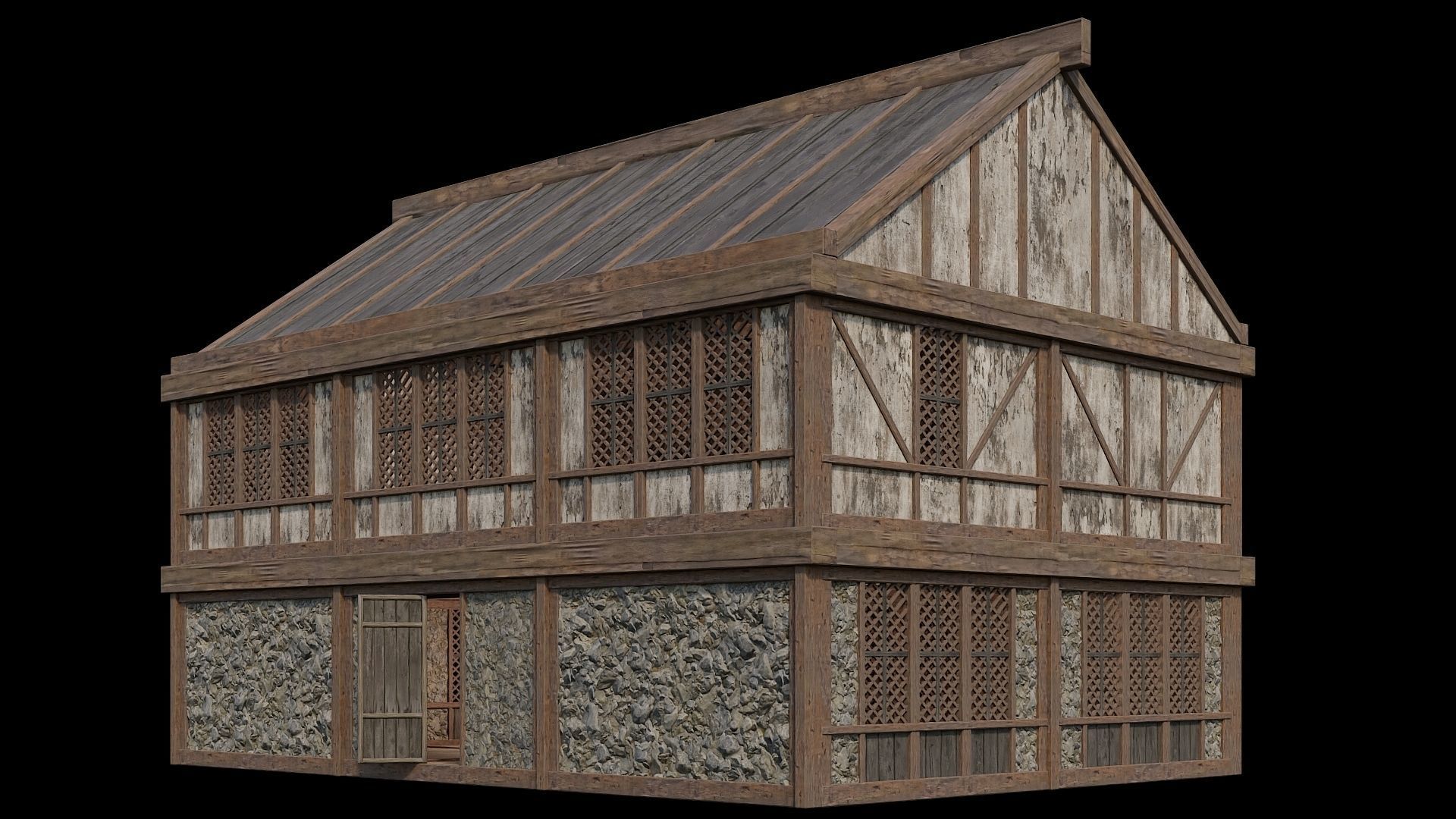 Medieval Houses 39- 4K Textures Game Ready Low-poly 3D model_7
