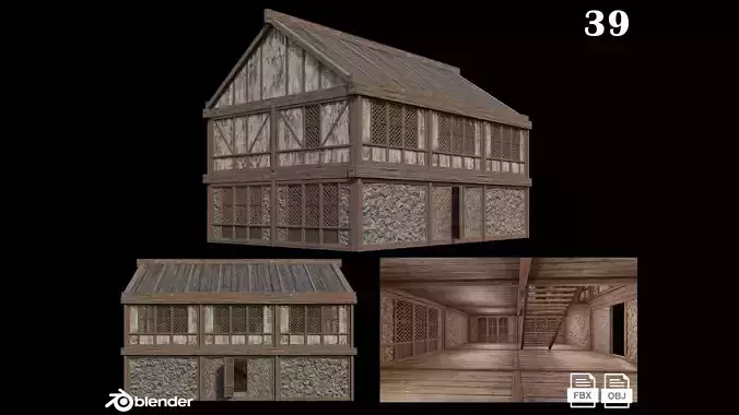 Medieval Houses 39- 4K Textures Game Ready