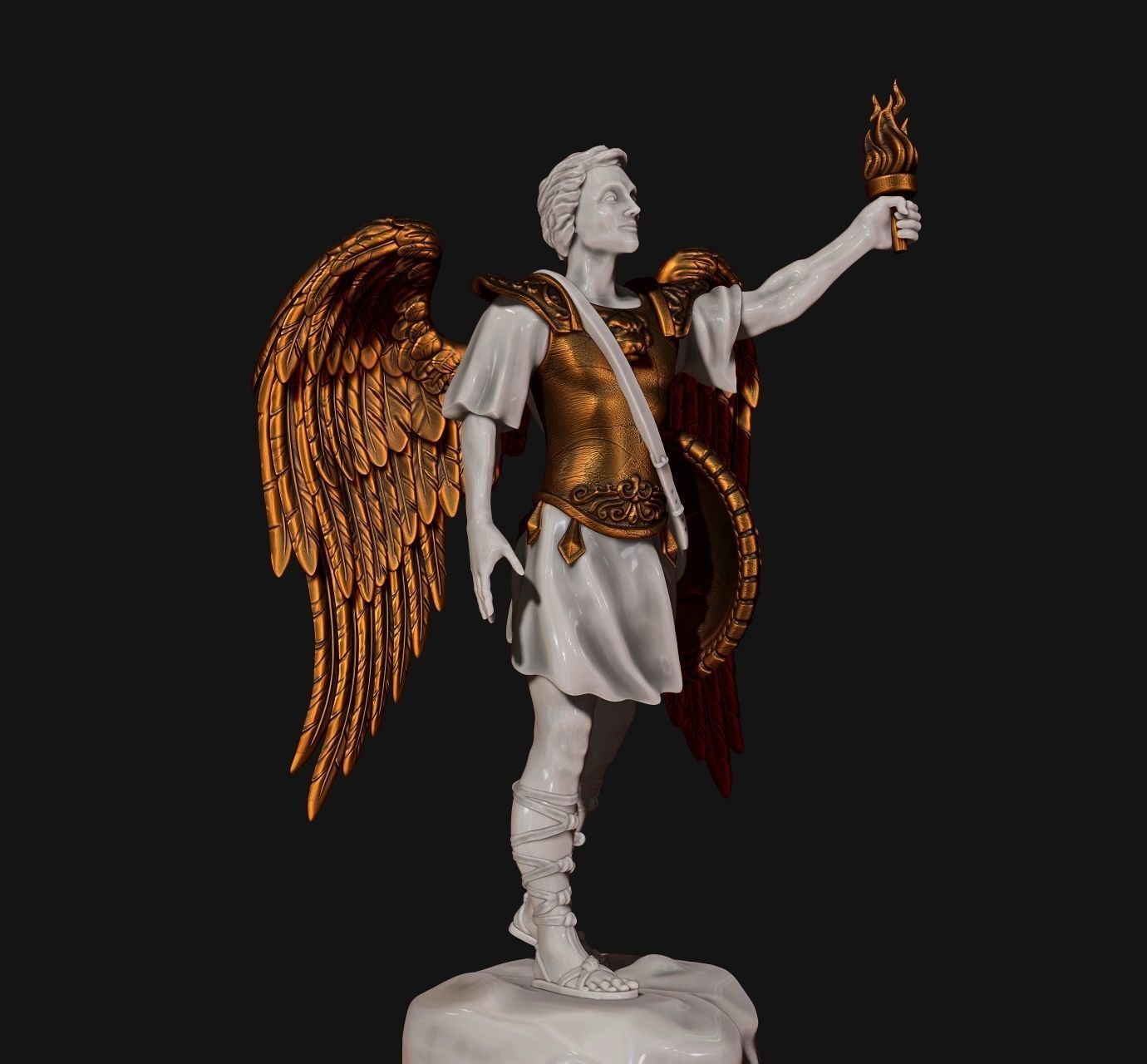 Gabriel Archangel - Metal - Wood - CNC Rounting and 3D print model_9