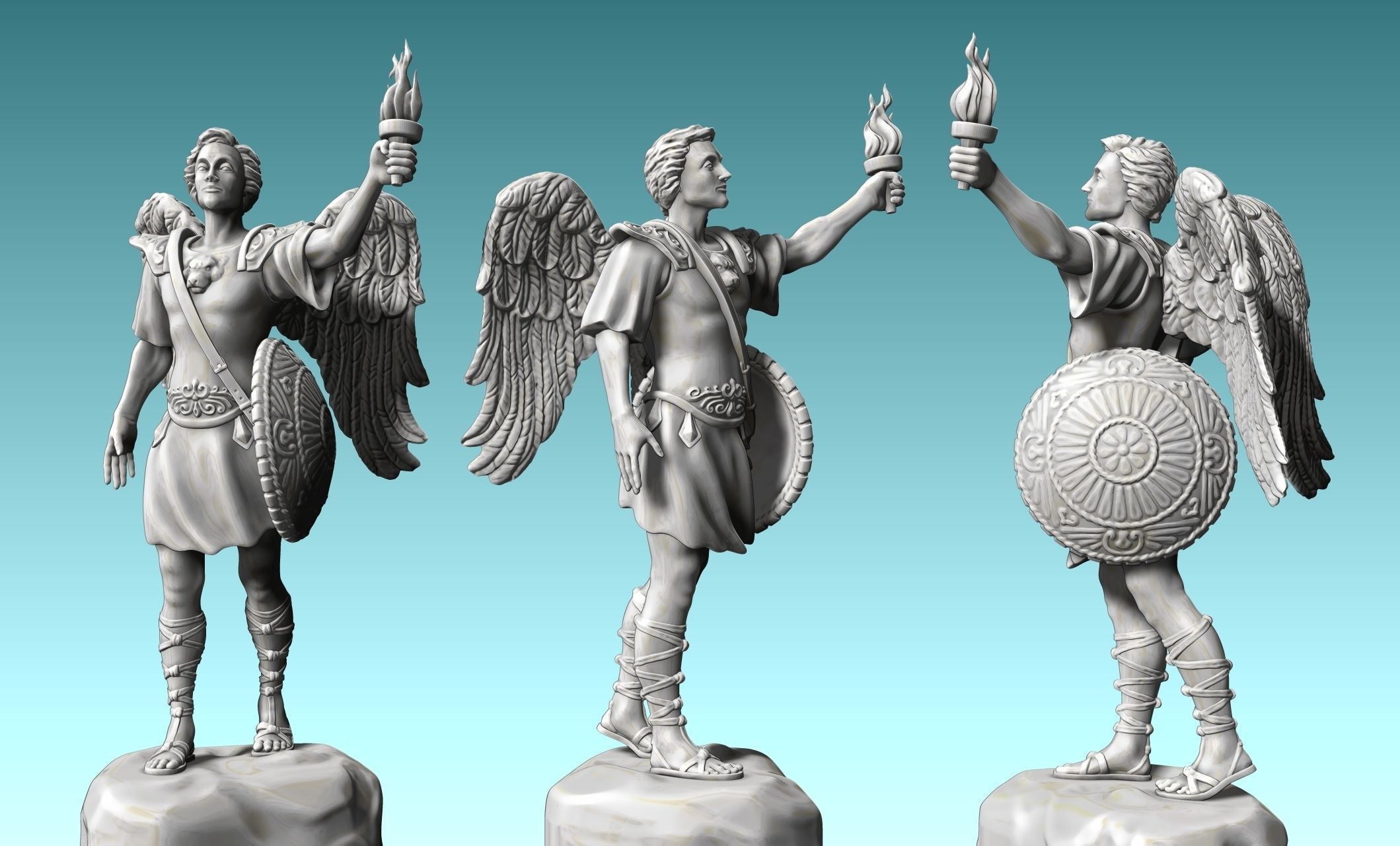 Gabriel Archangel - Metal - Wood - CNC Rounting and 3D print model_27