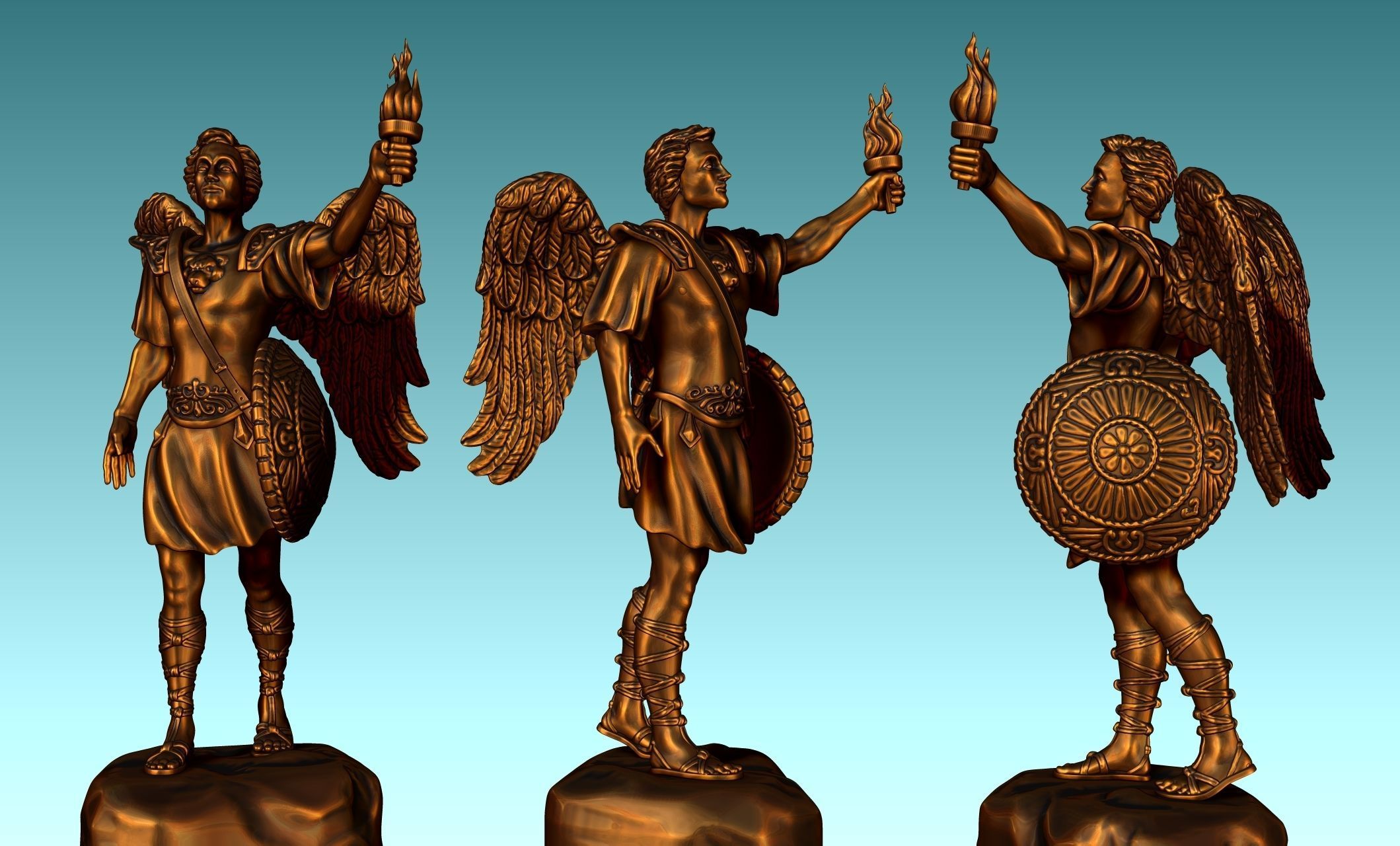 Gabriel Archangel - Metal - Wood - CNC Rounting and 3D print model_25
