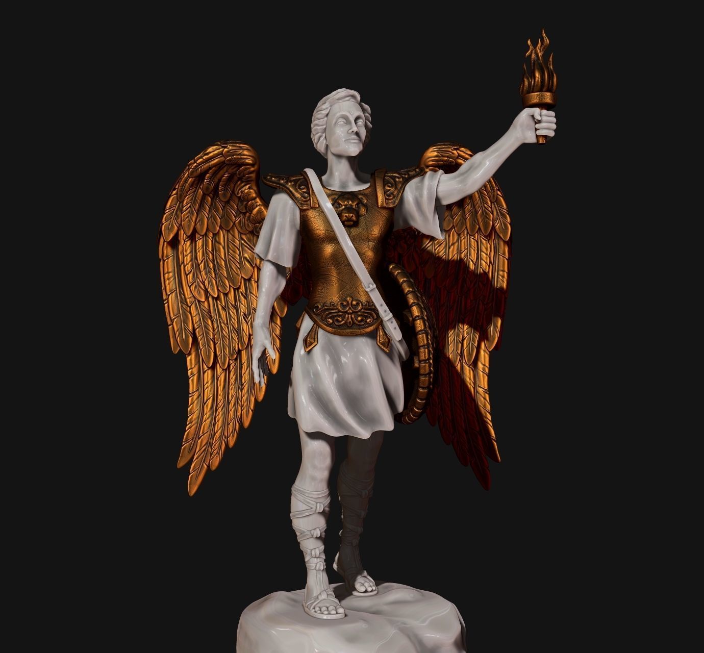 Gabriel Archangel - Metal - Wood - CNC Rounting and 3D print model_1