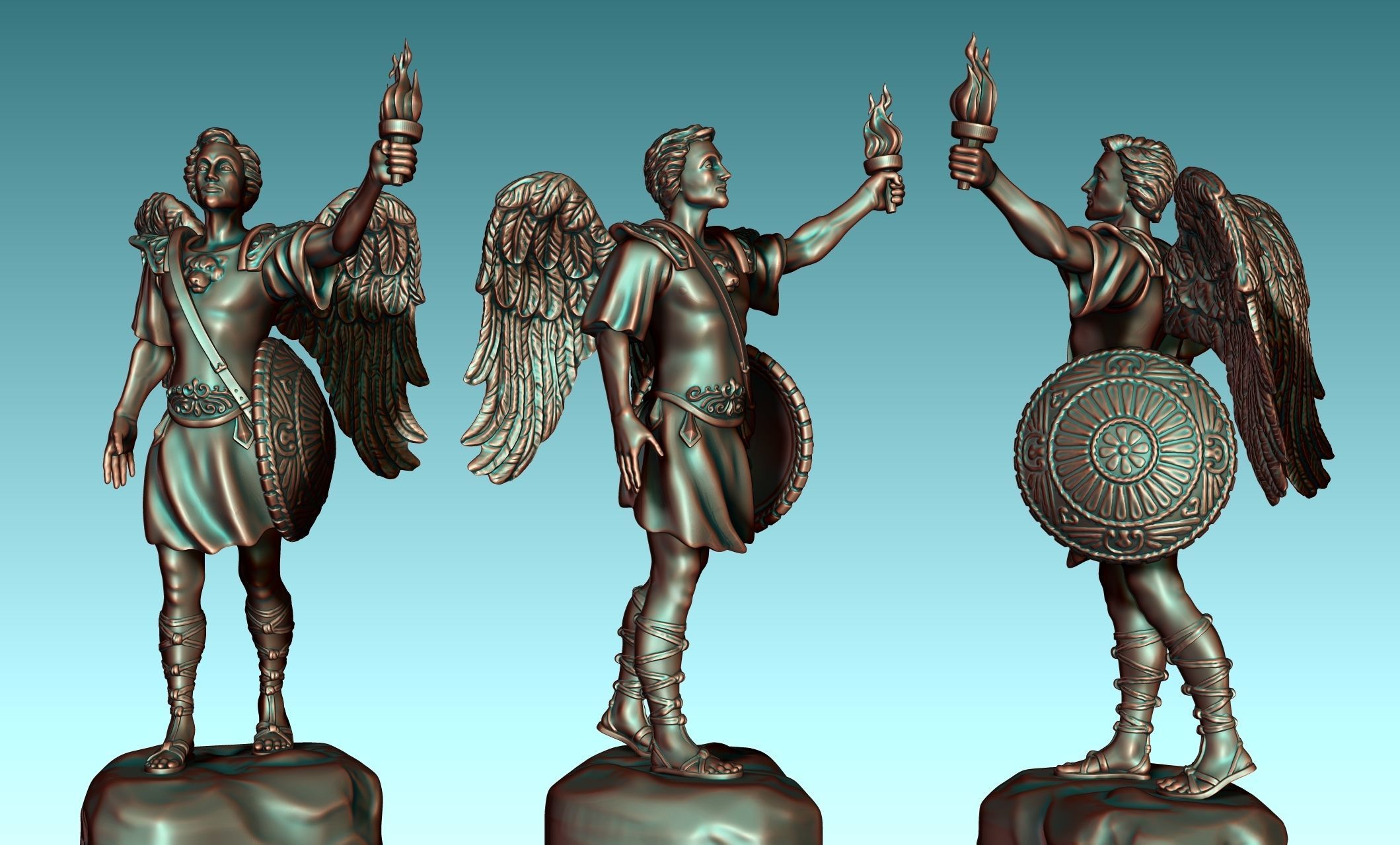 Gabriel Archangel - Metal - Wood - CNC Rounting and 3D print model_20