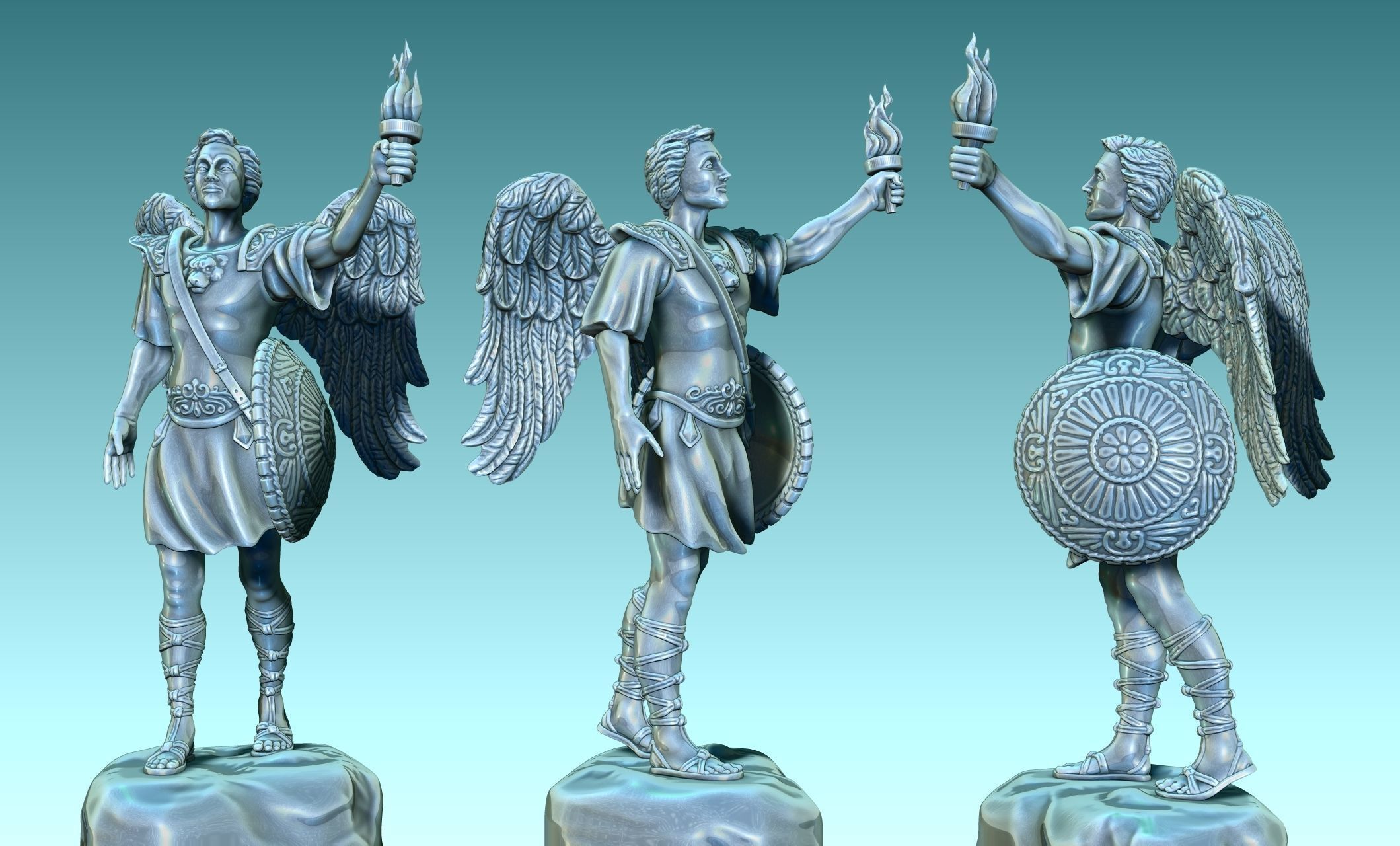 Gabriel Archangel - Metal - Wood - CNC Rounting and 3D print model_26