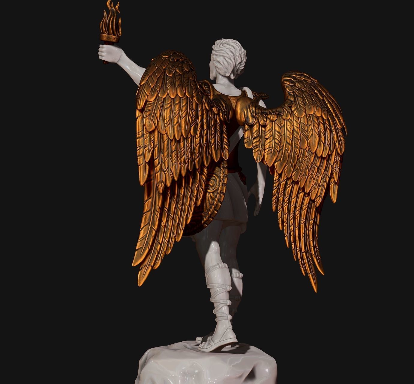 Gabriel Archangel - Metal - Wood - CNC Rounting and 3D print model_11