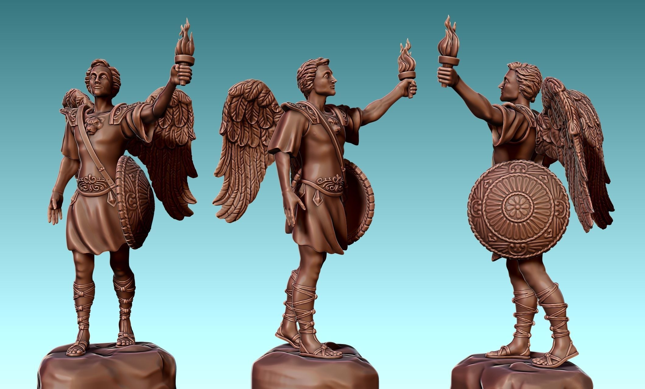 Gabriel Archangel - Metal - Wood - CNC Rounting and 3D print model_21