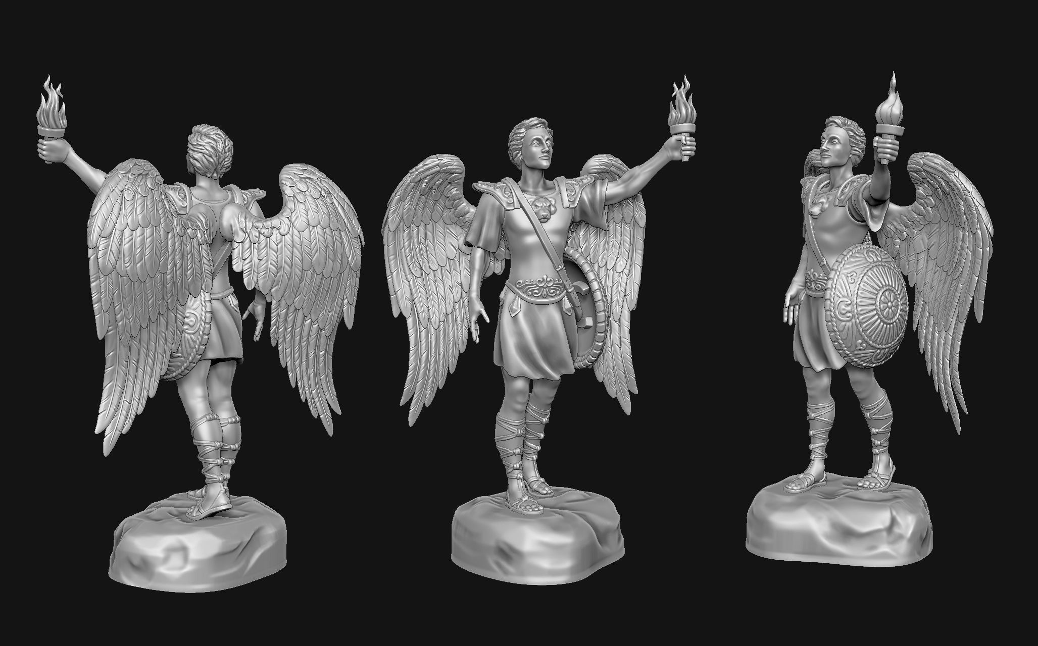 Gabriel Archangel - Metal - Wood - CNC Rounting and 3D print model_13