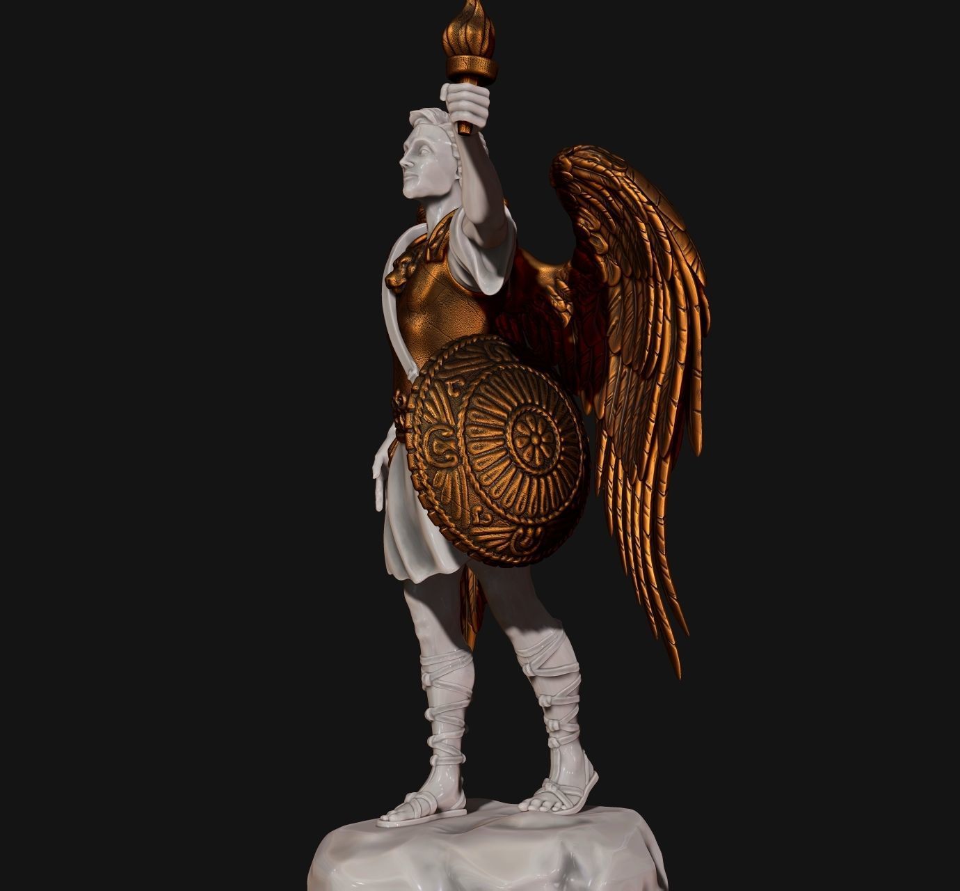 Gabriel Archangel - Metal - Wood - CNC Rounting and 3D print model_8