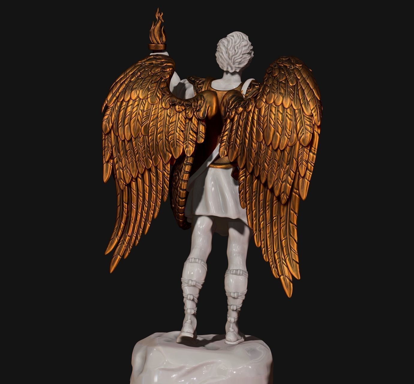Gabriel Archangel - Metal - Wood - CNC Rounting and 3D print model_4