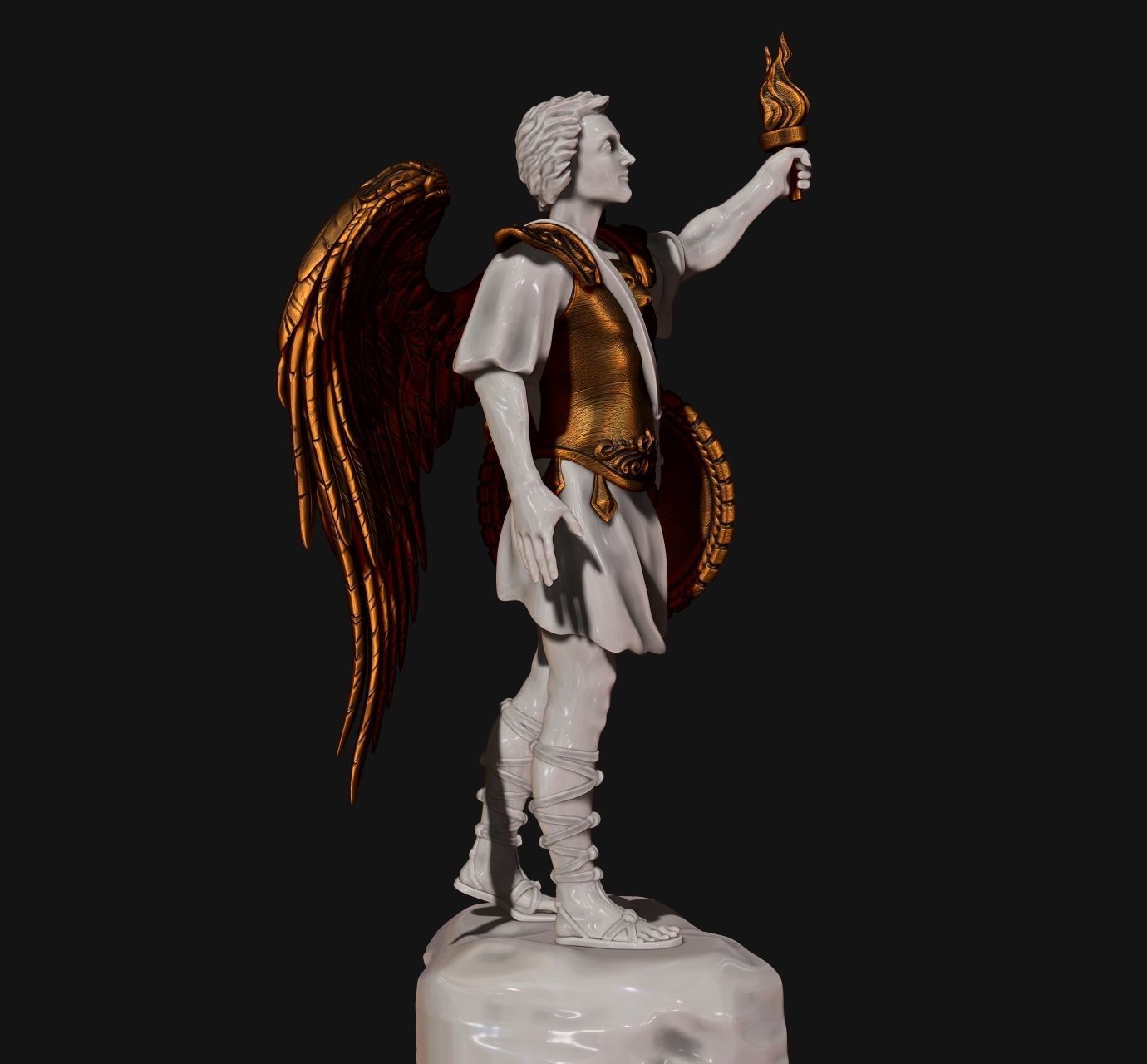 Gabriel Archangel - Metal - Wood - CNC Rounting and 3D print model_2