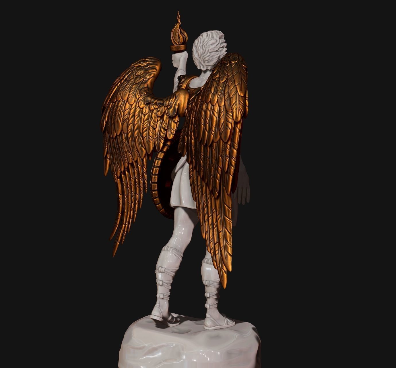 Gabriel Archangel - Metal - Wood - CNC Rounting and 3D print model_3