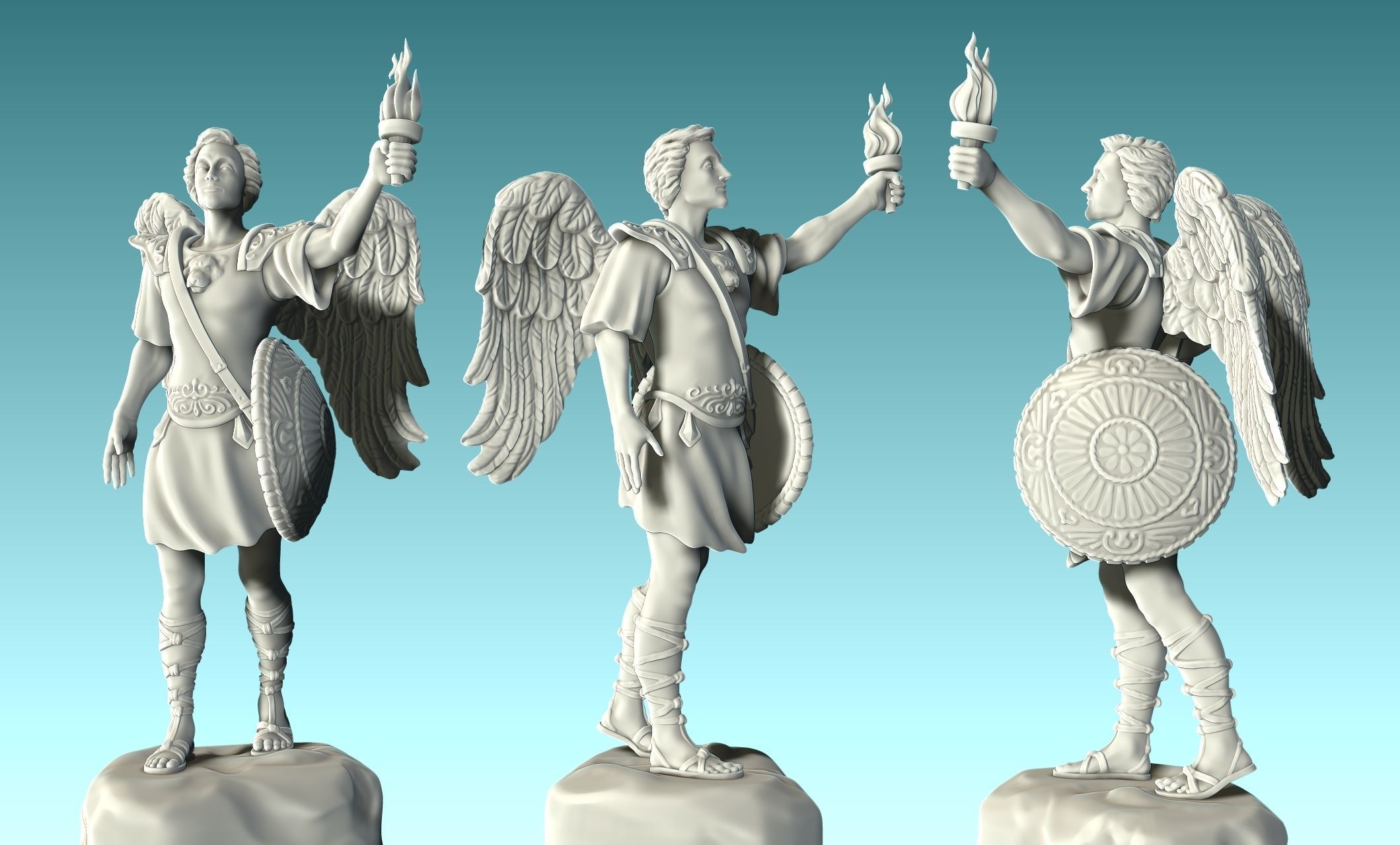 Gabriel Archangel - Metal - Wood - CNC Rounting and 3D print model_19