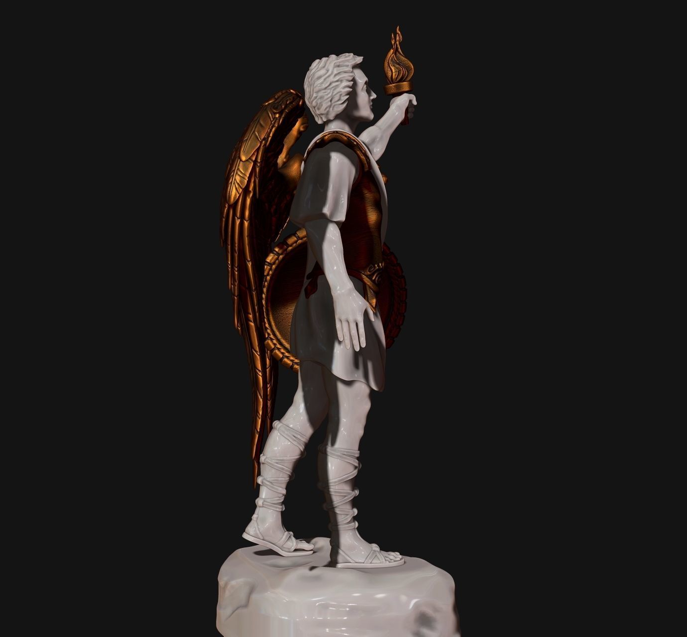 Gabriel Archangel - Metal - Wood - CNC Rounting and 3D print model_6