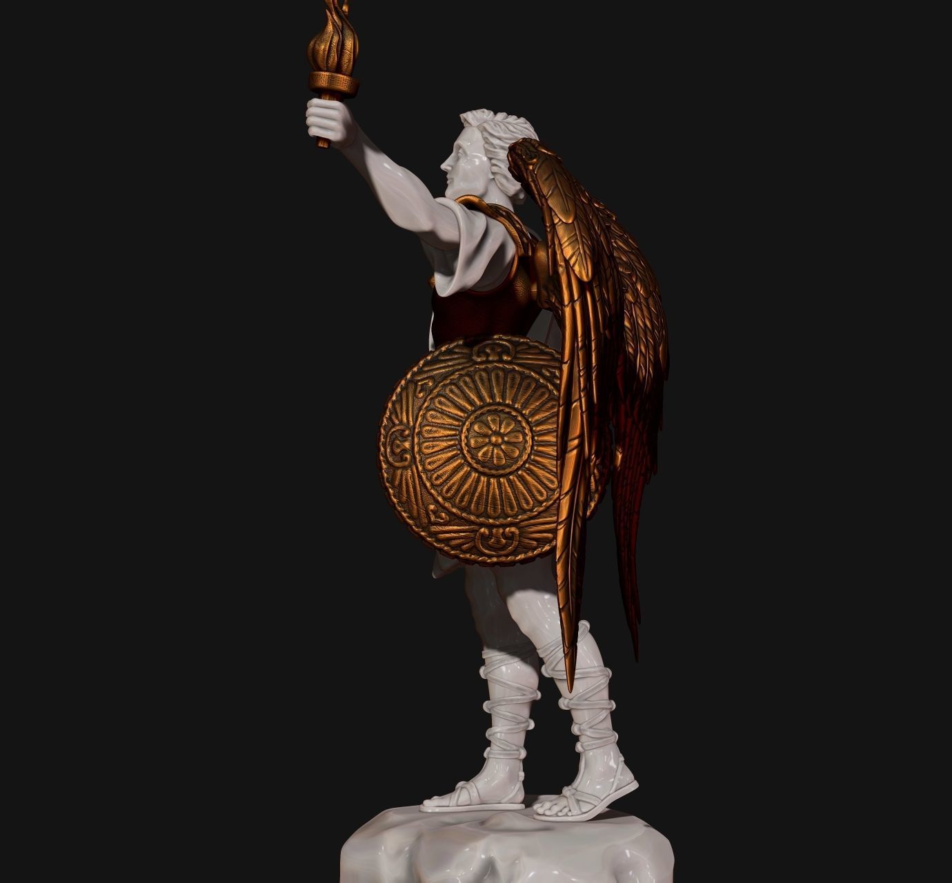 Gabriel Archangel - Metal - Wood - CNC Rounting and 3D print model_12