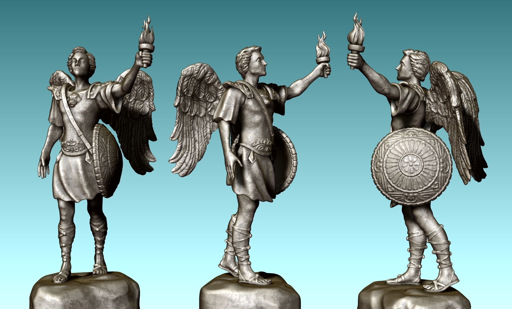 Gabriel Archangel - Metal - Wood - CNC Rounting and 3D print model_17