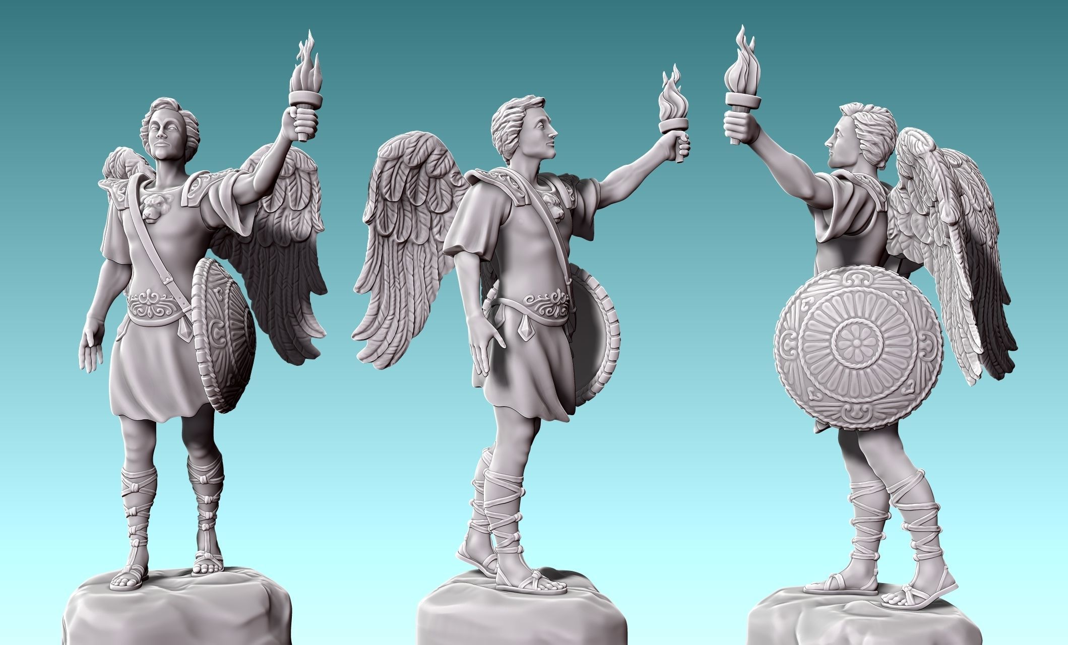 Gabriel Archangel - Metal - Wood - CNC Rounting and 3D print model_23