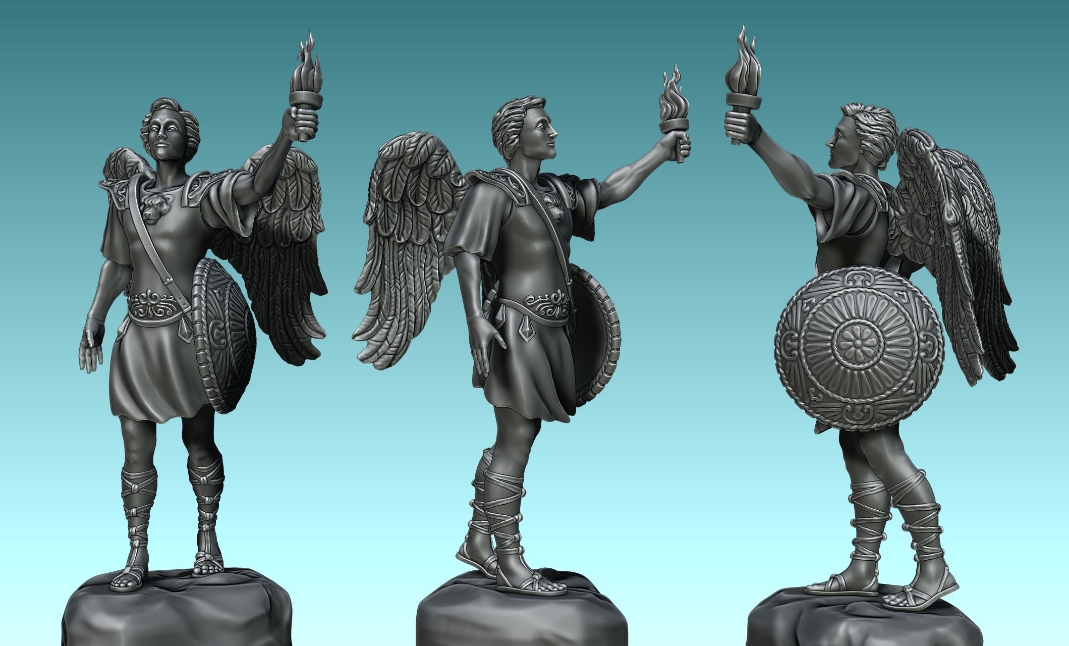 Gabriel Archangel - Metal - Wood - CNC Rounting and 3D print model_24