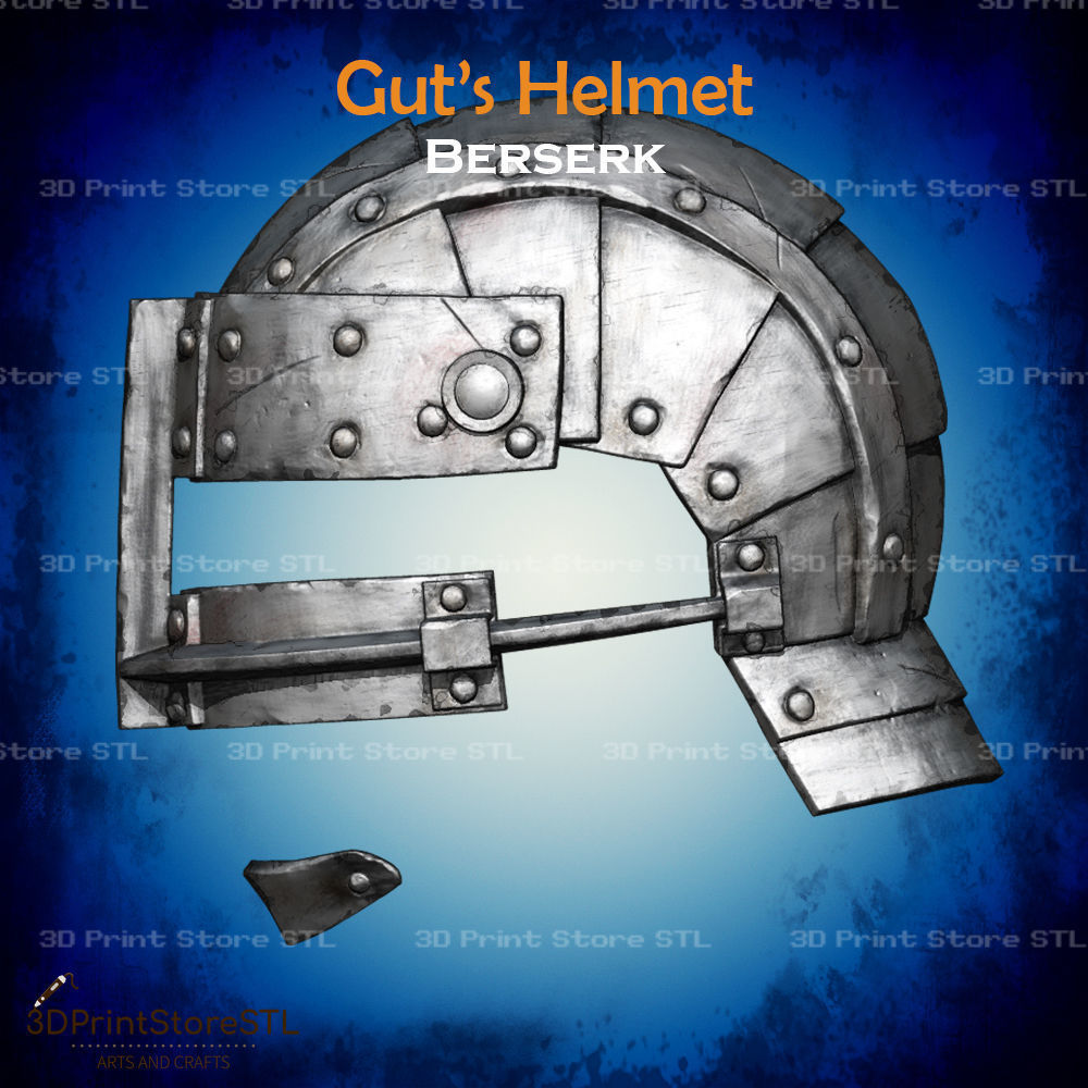 Guts Helmet Cosplay Berserk - STL File 3D print model_2