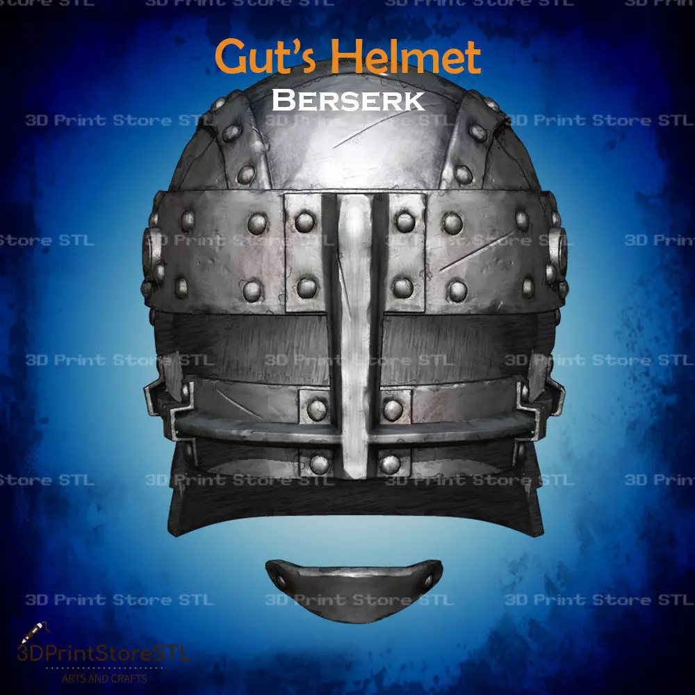 Guts Helmet Cosplay Berserk - STL File 3D print model_0