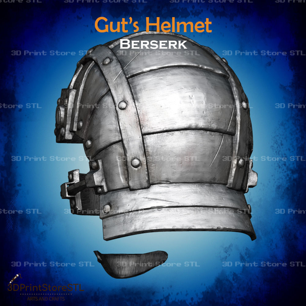 Guts Helmet Cosplay Berserk - STL File 3D print model_3