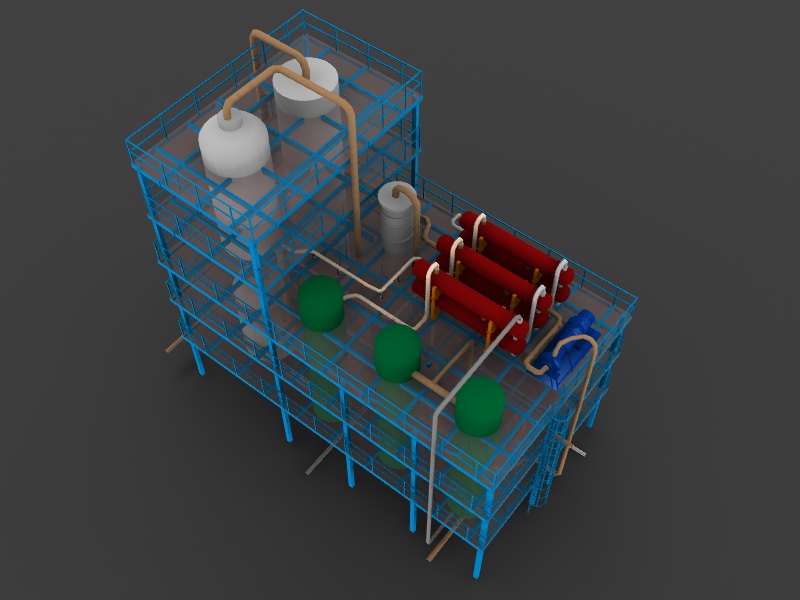 refinery unit hydrocracker 3D model_1