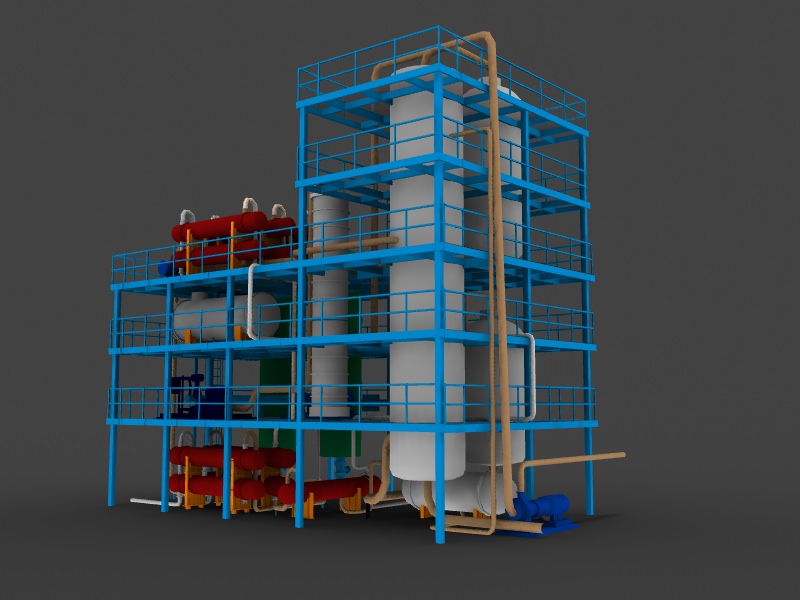 refinery unit hydrocracker 3D model_2