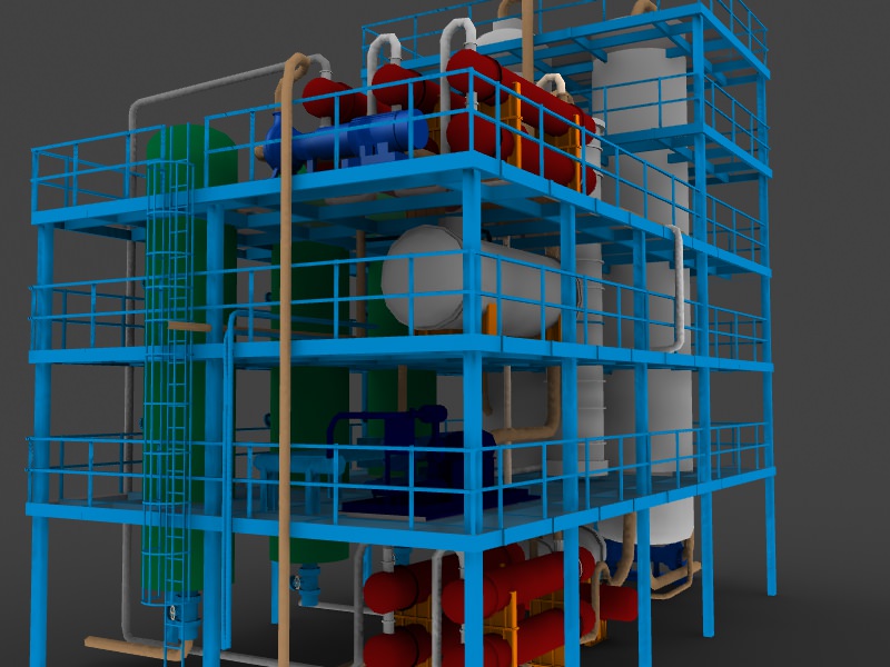 refinery unit hydrocracker 3D model_4