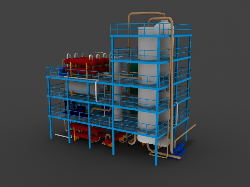 refinery unit hydrocracker 3D model_3