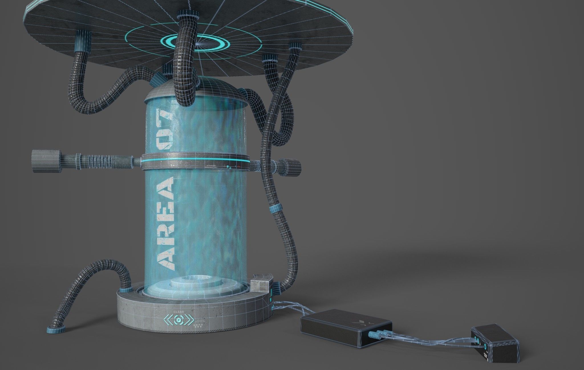 Sci-Fi Capsule Low-poly 3D model_7