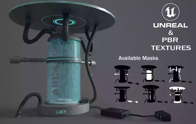 Sci-Fi Capsule Low-poly 3D model