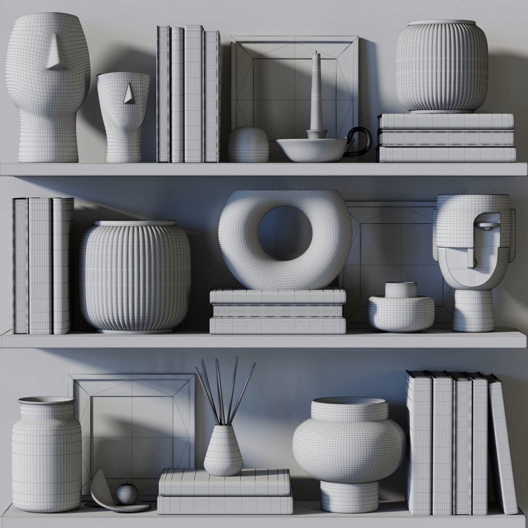 Decorative Set 01 Shelf 3D model_3