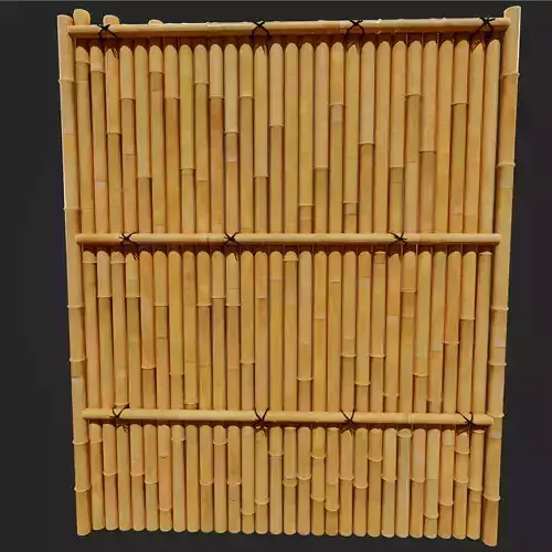 Bamboo fence Japanese Vr Low poly AA Low-poly 3D model