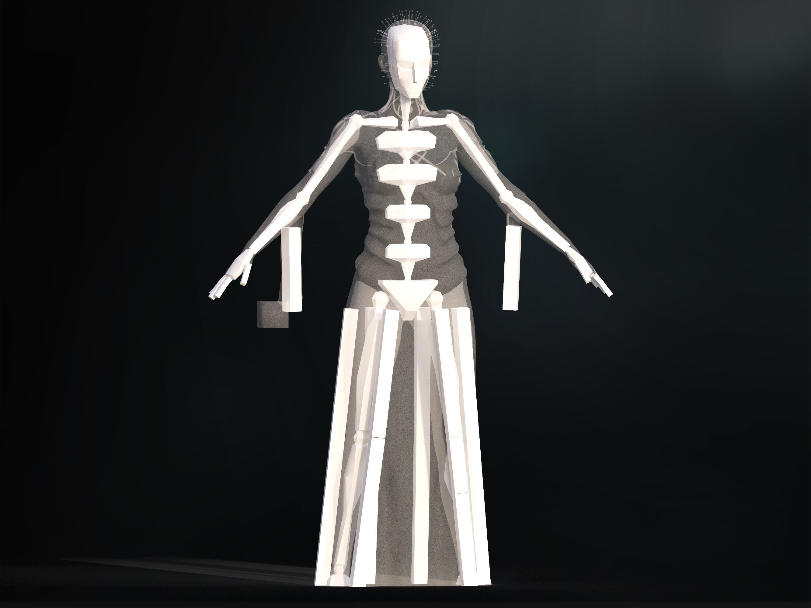 Pinhead  Low-poly 3D model_9