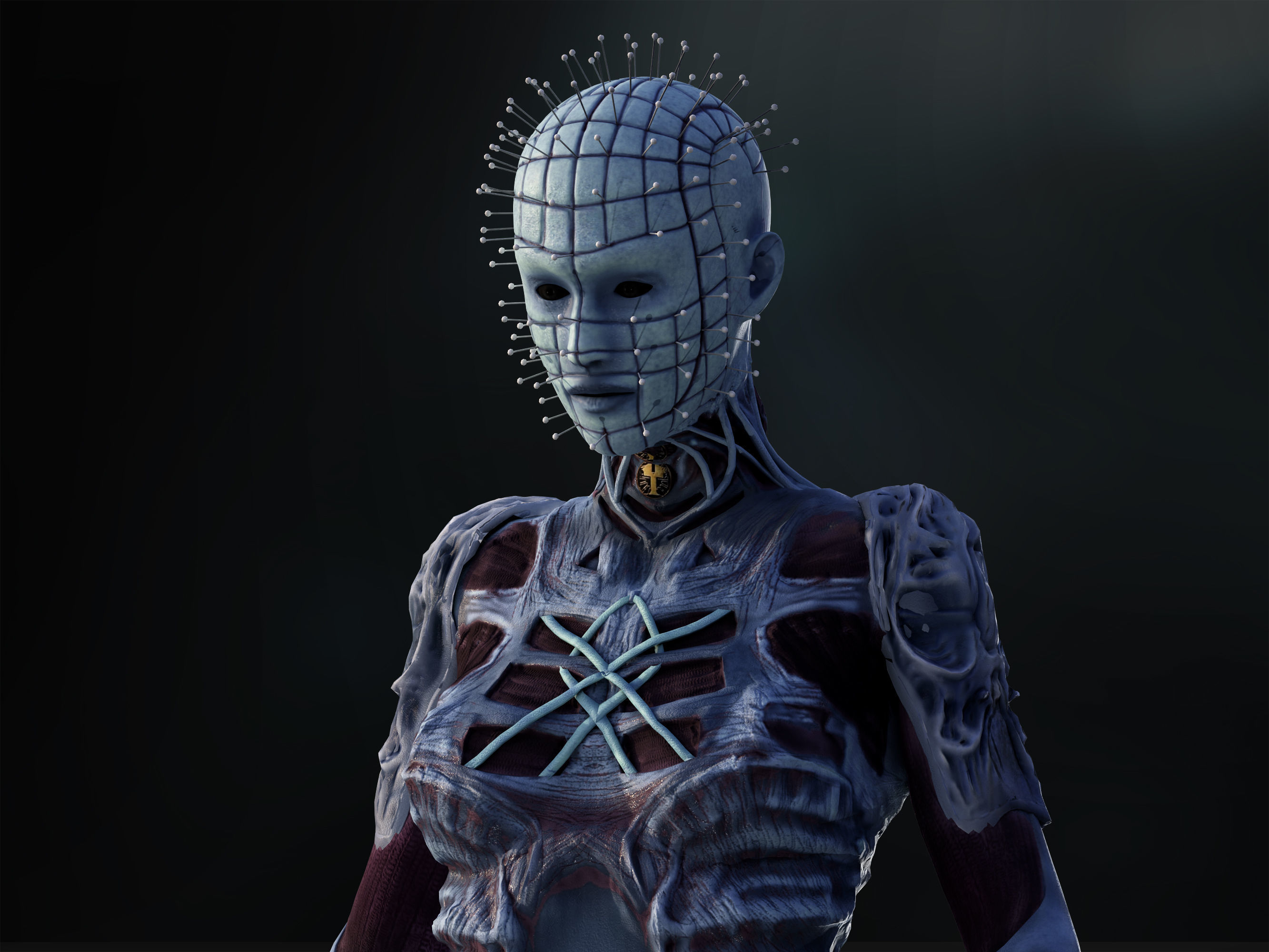 Pinhead  Low-poly 3D model_3