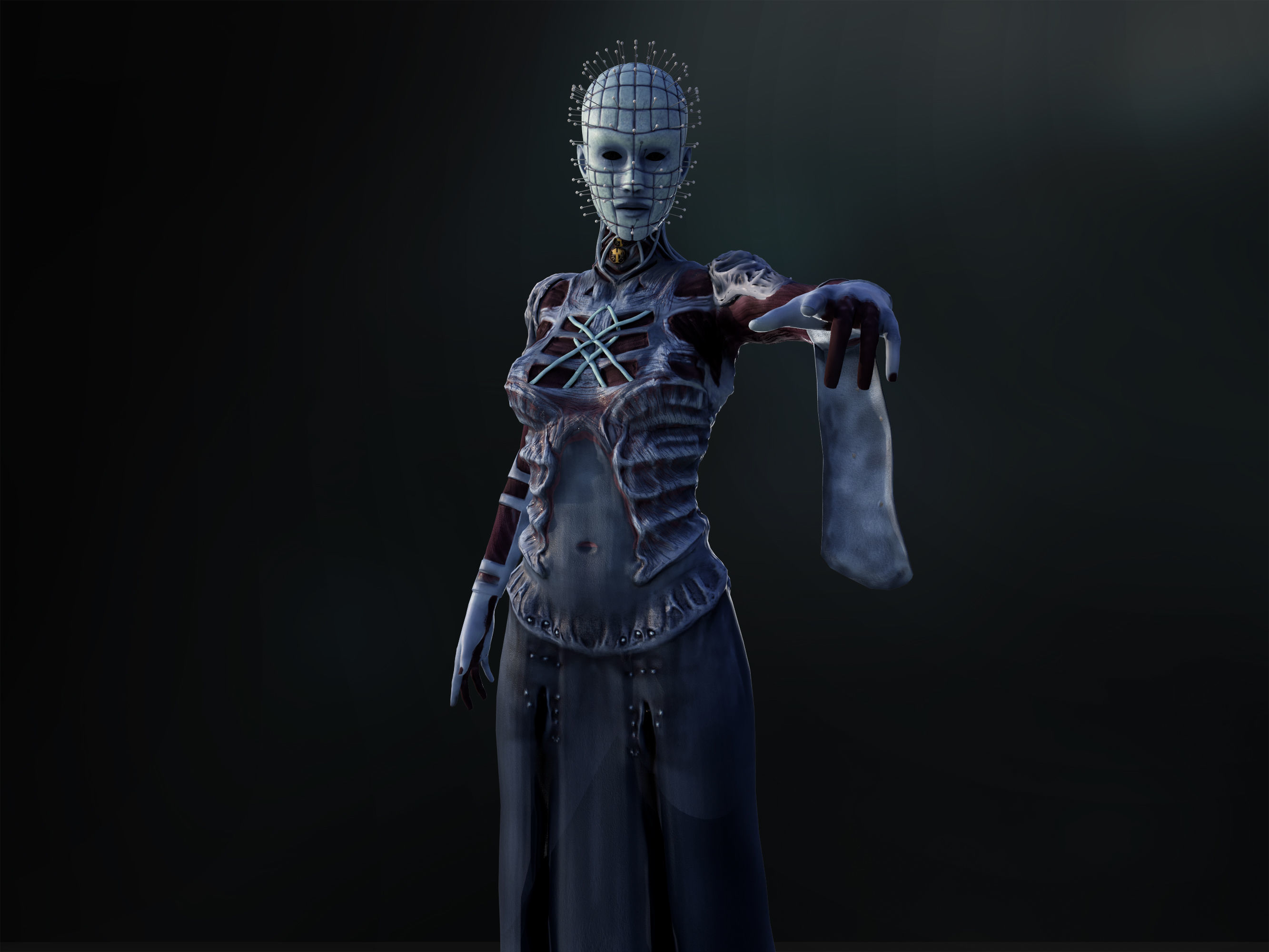 Pinhead  Low-poly 3D model_4