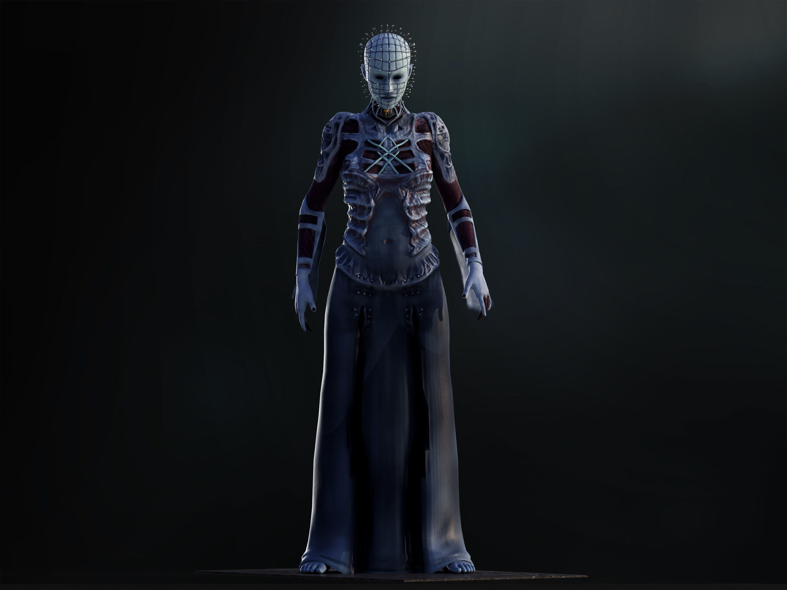 Pinhead  Low-poly 3D model_2