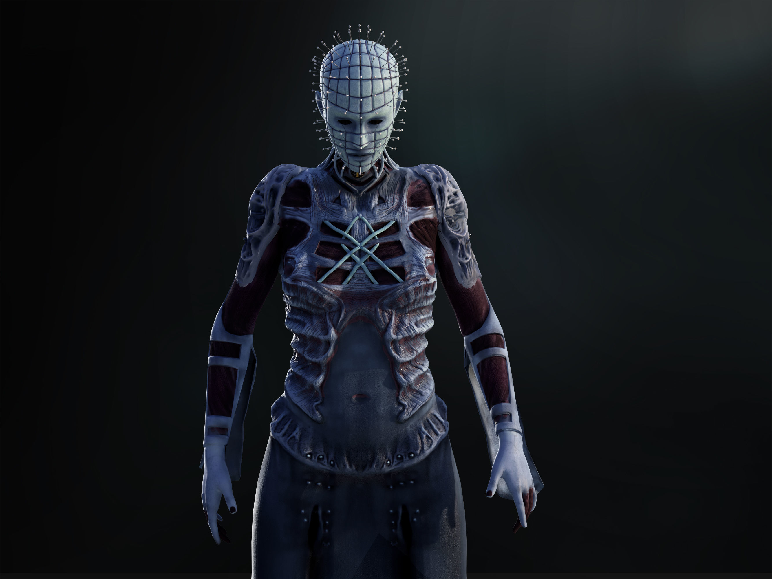 Pinhead  Low-poly 3D model_5