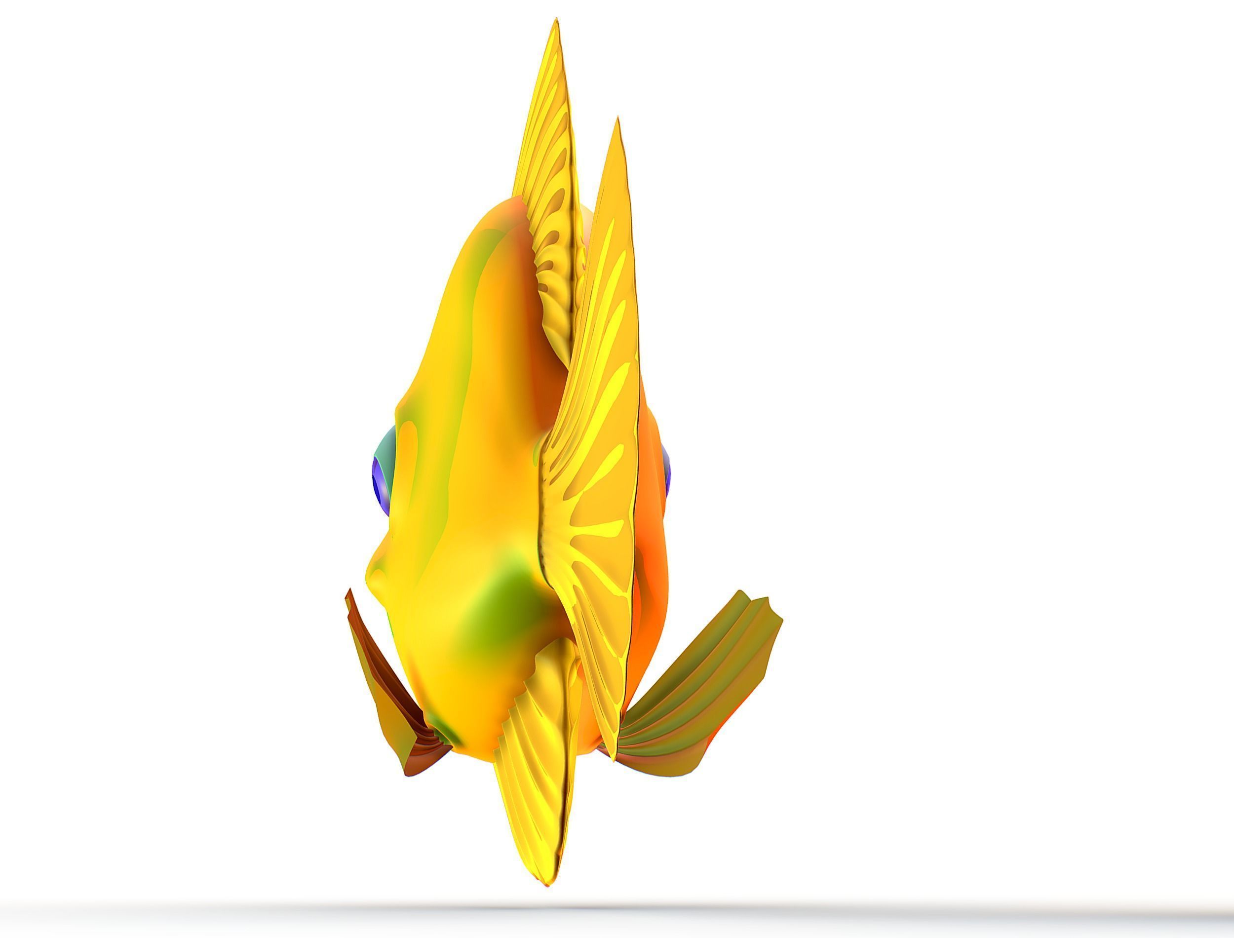 Hi-Poly Subdivision 3D Model Gold Fish Low-poly 3D model_5