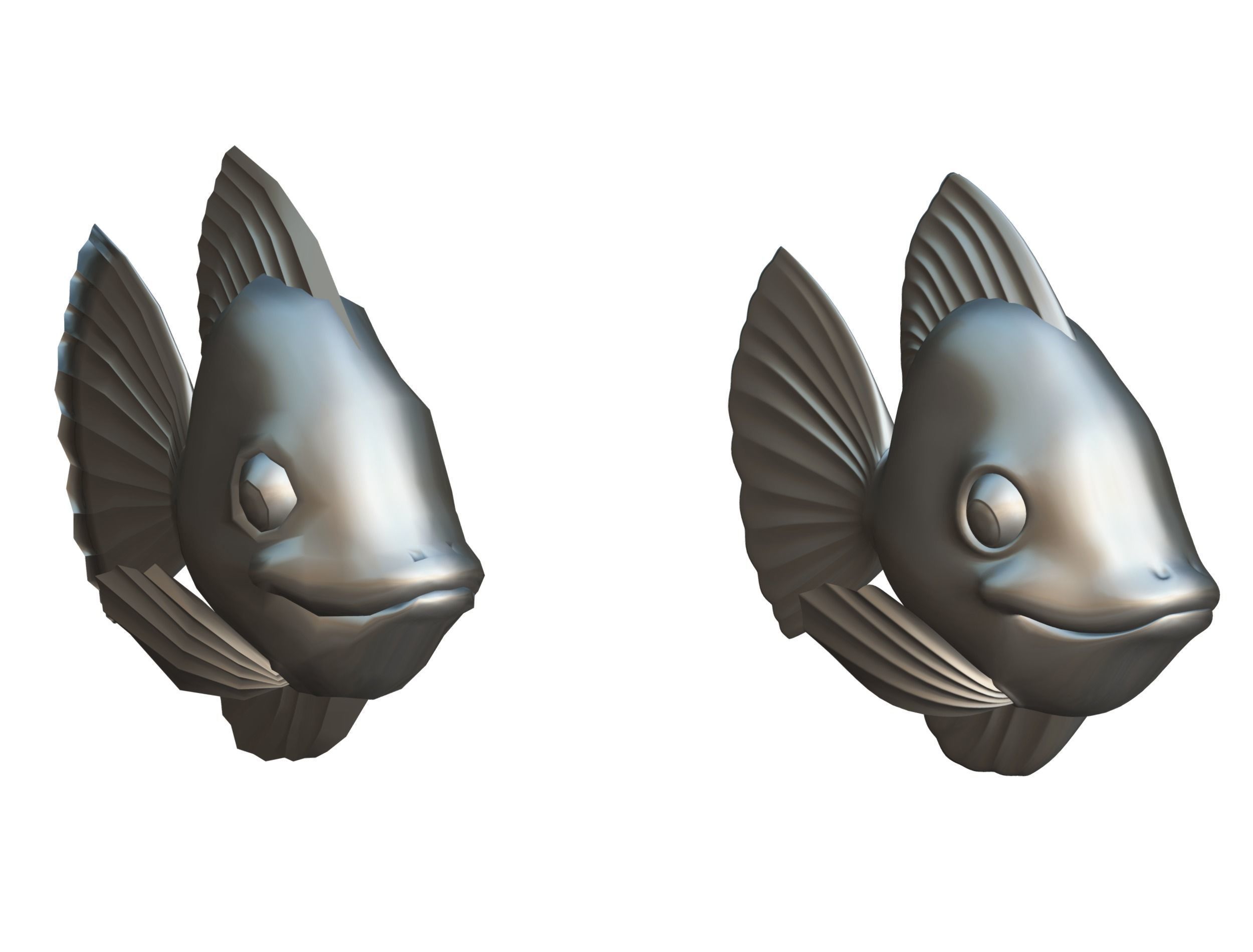 Hi-Poly Subdivision 3D Model Gold Fish Low-poly 3D model_24