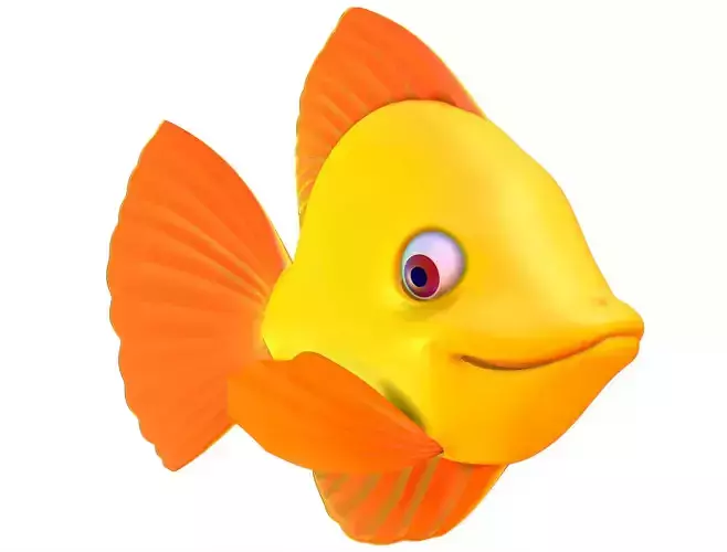 Hi-Poly Subdivision 3D Model Gold Fish