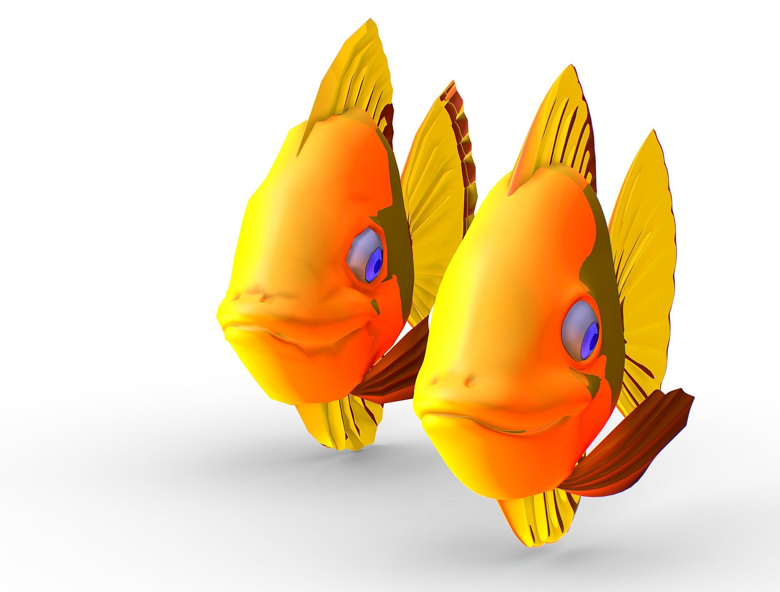 Hi-Poly Subdivision 3D Model Gold Fish Low-poly 3D model_8