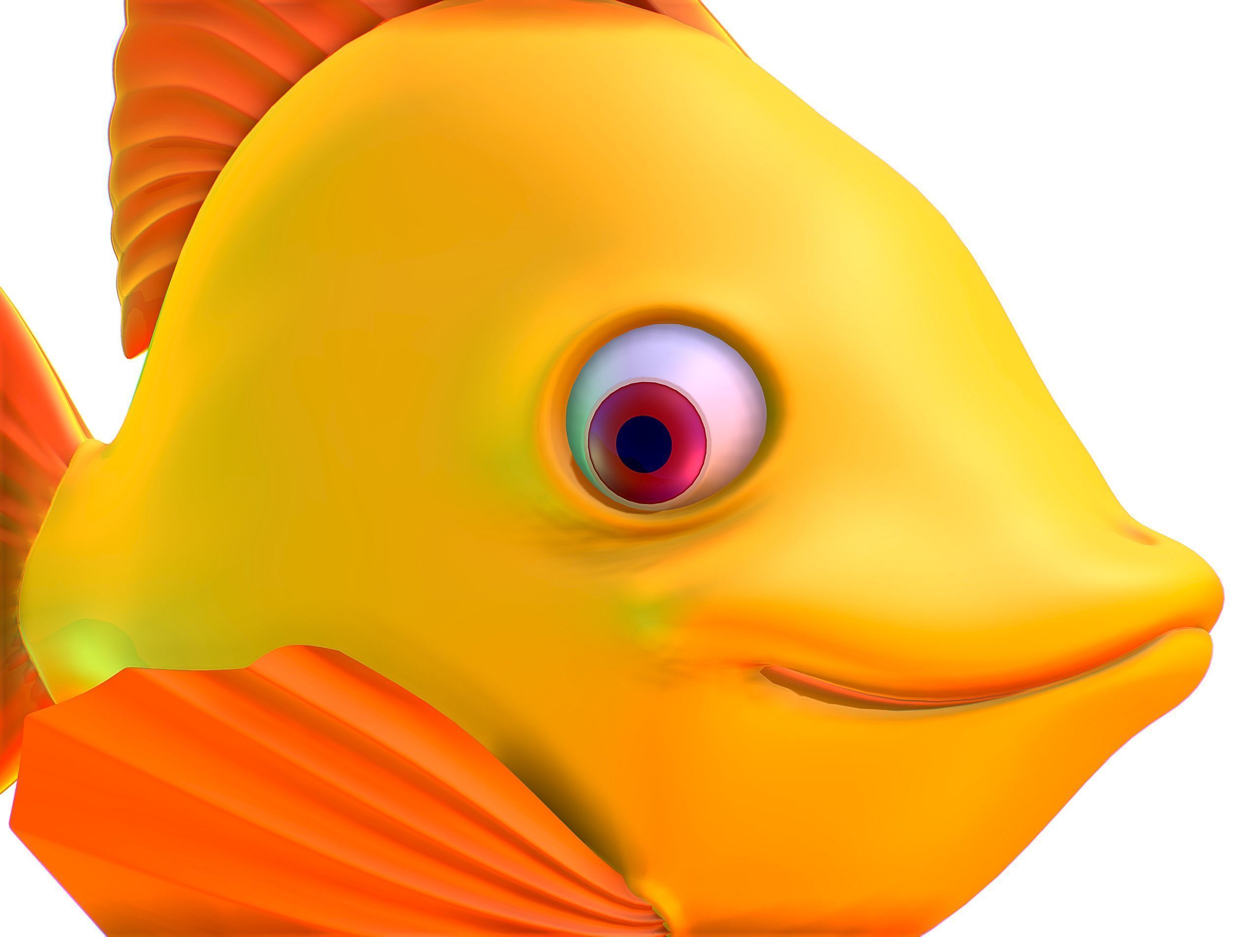 Hi-Poly Subdivision 3D Model Gold Fish Low-poly 3D model_21