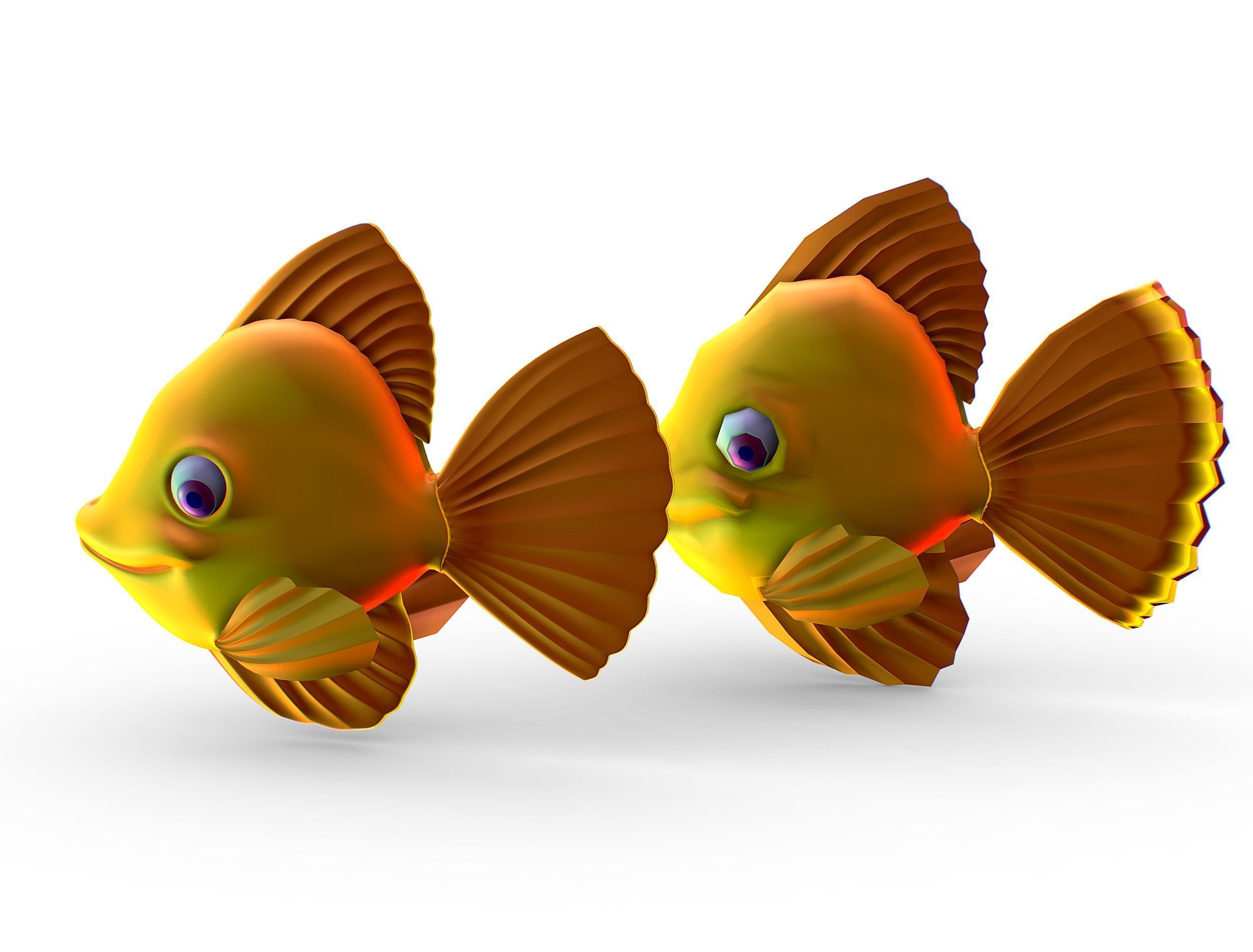 Hi-Poly Subdivision 3D Model Gold Fish Low-poly 3D model_11